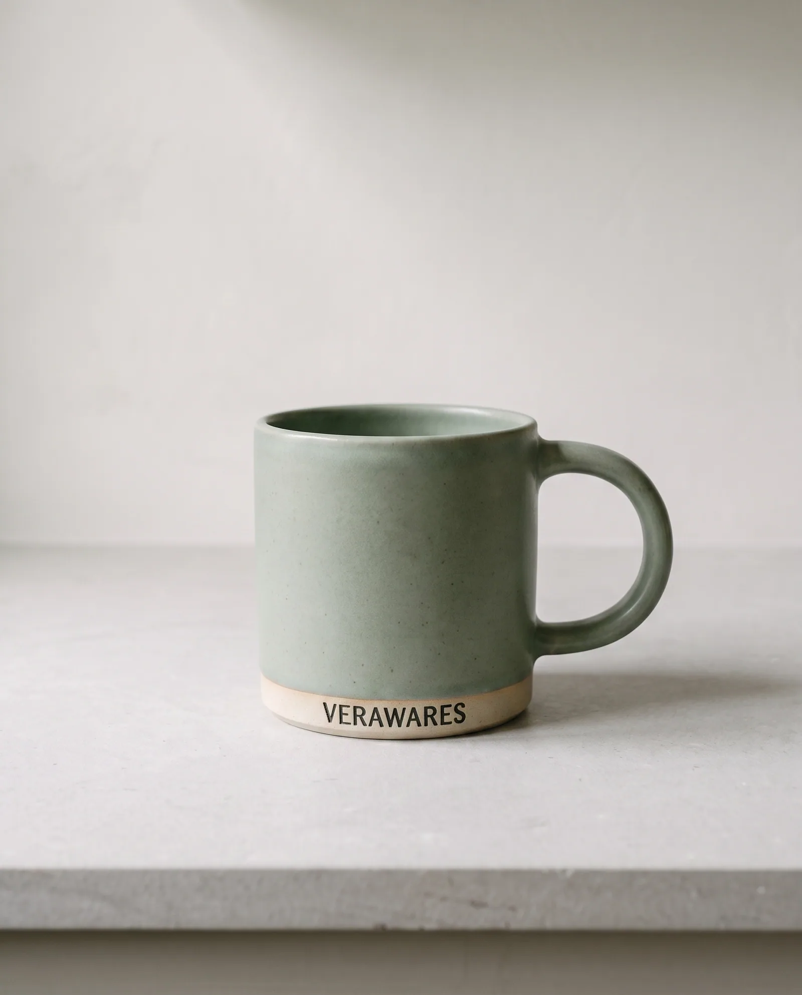 Coffee Mug — 350 ml sage-glazed stoneware mug